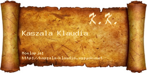Kaszala Klaudia névjegykártya
